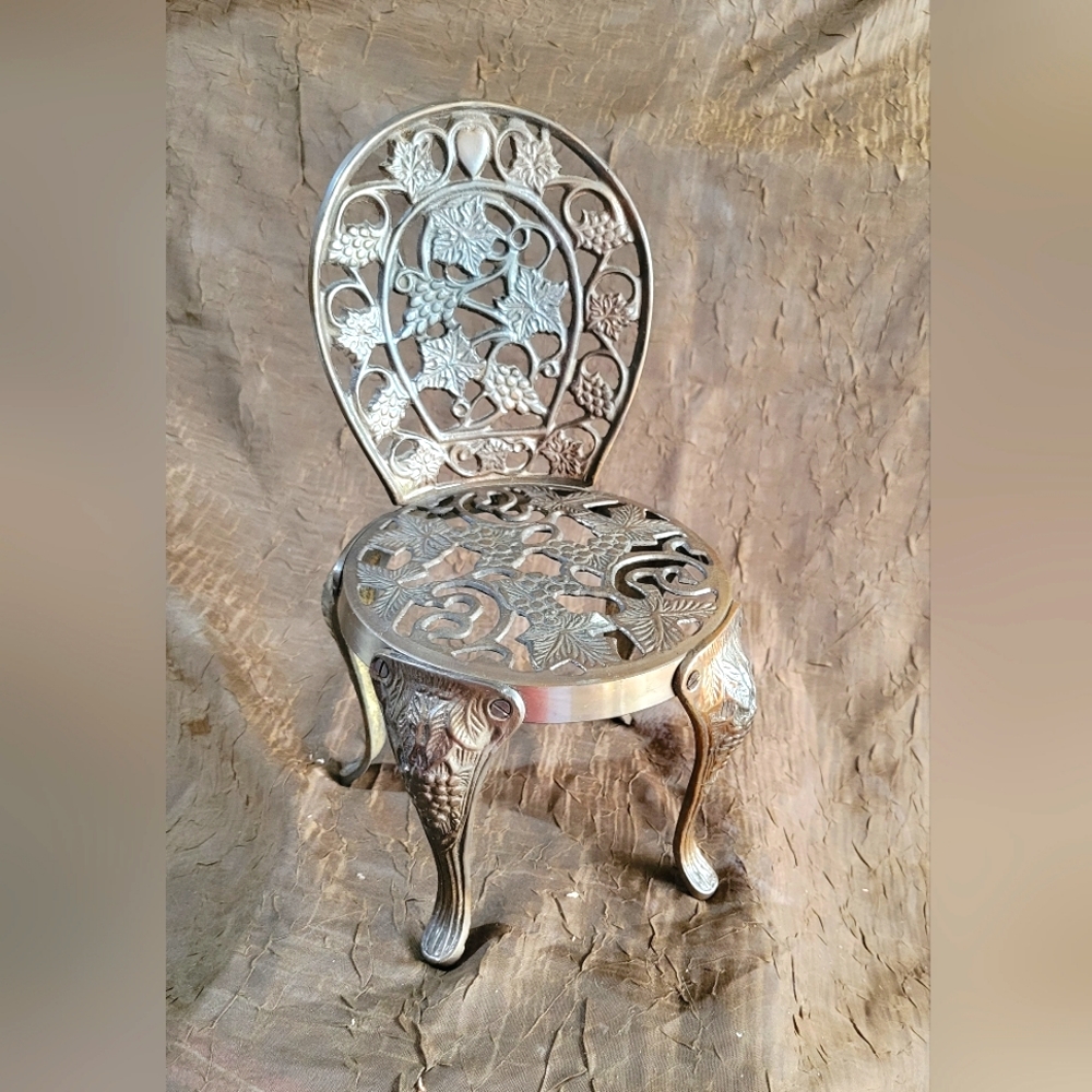 Rare Antique Cast Iron Doll Chair